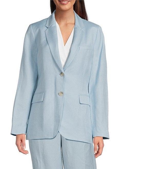 Anne Klein Refined Linen Notch Collar 2- Button Jacket Product Image