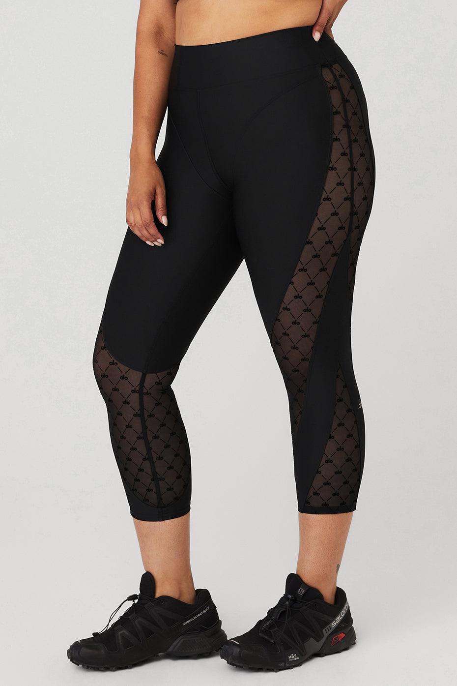 Airlift Mesh High-Waist Celeste Capri - Black Female Product Image