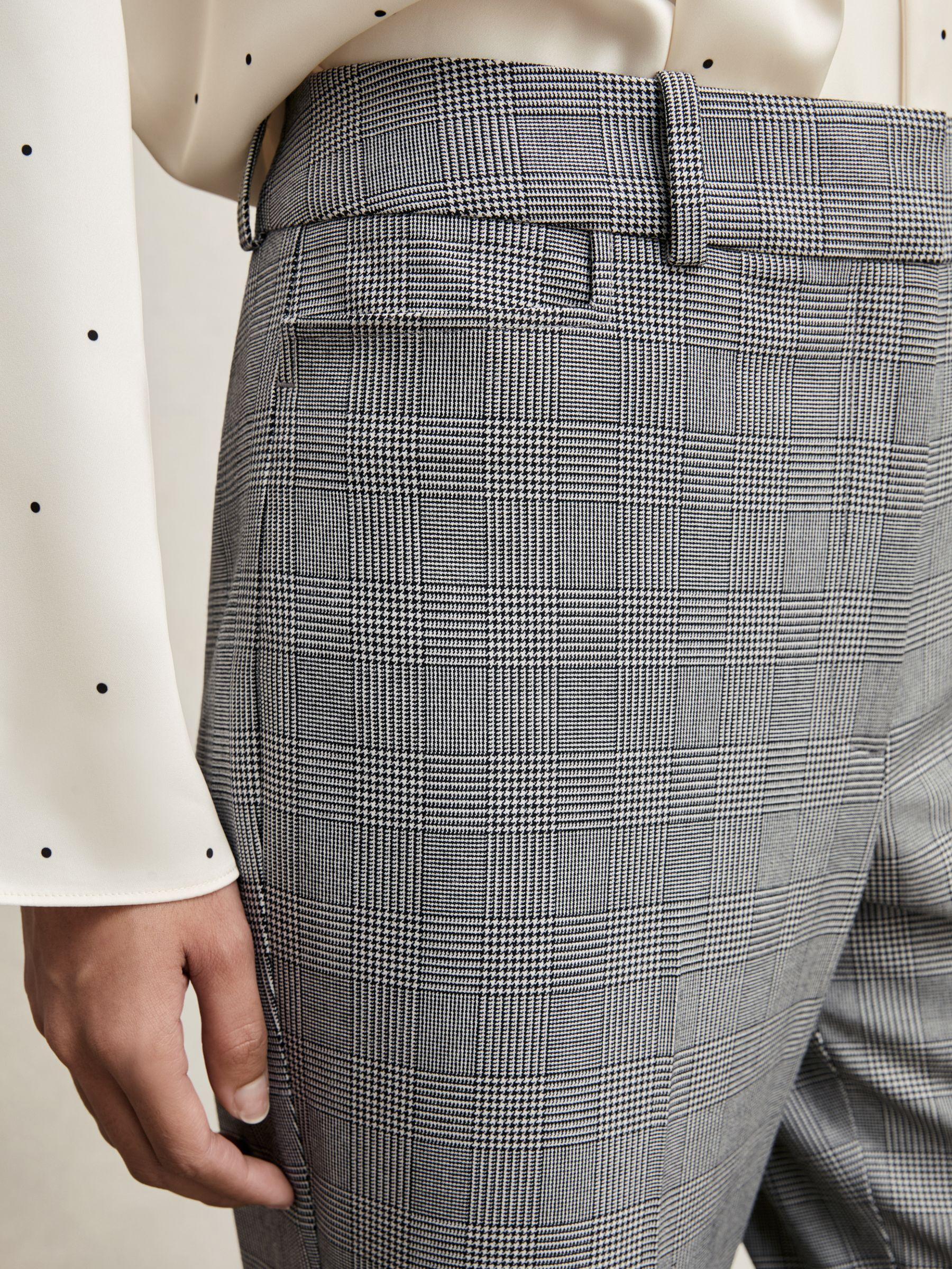 Petite Check Flared Suit Trousers in Grey Product Image