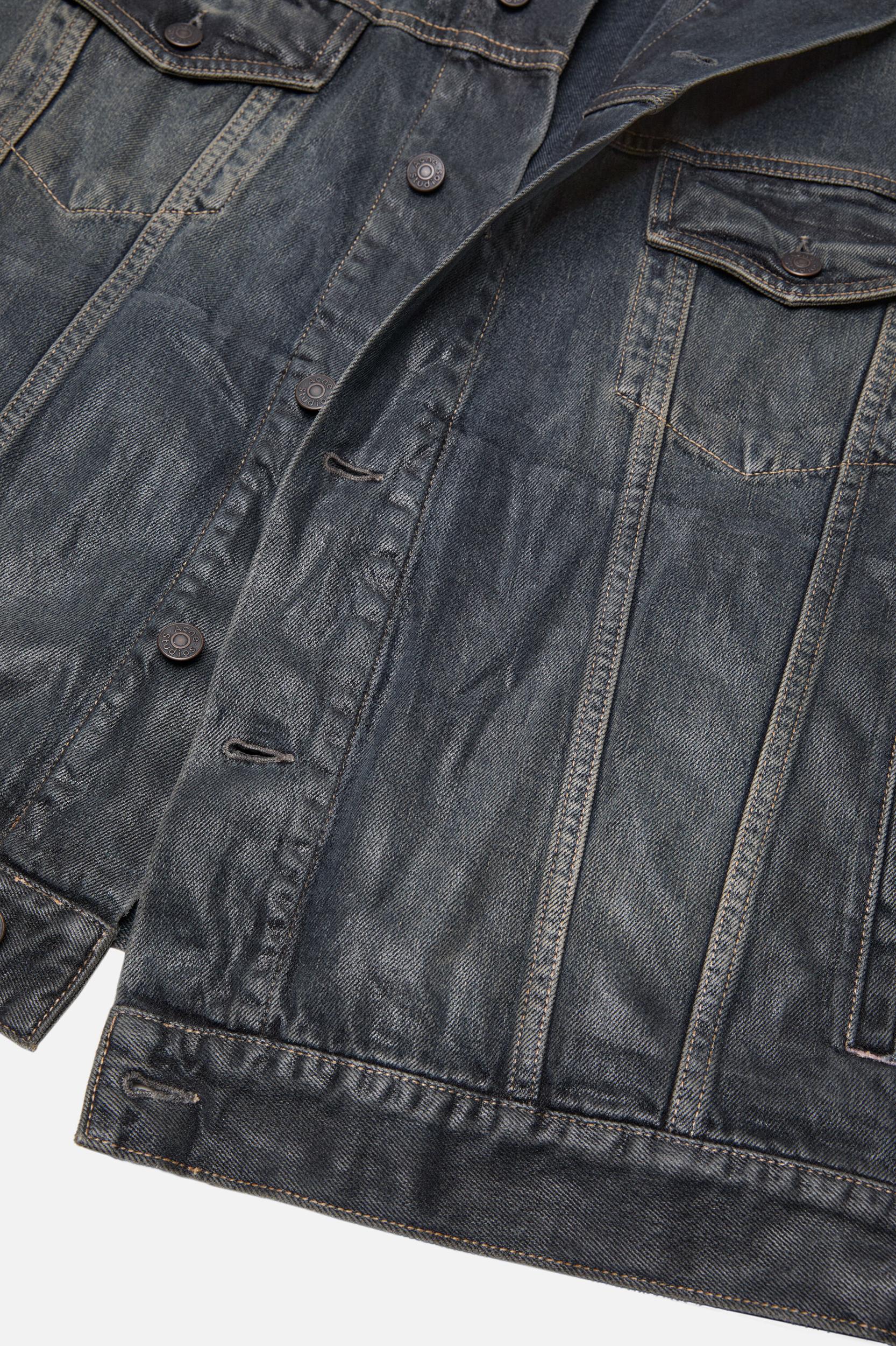 Denim jacket with hood Product Image