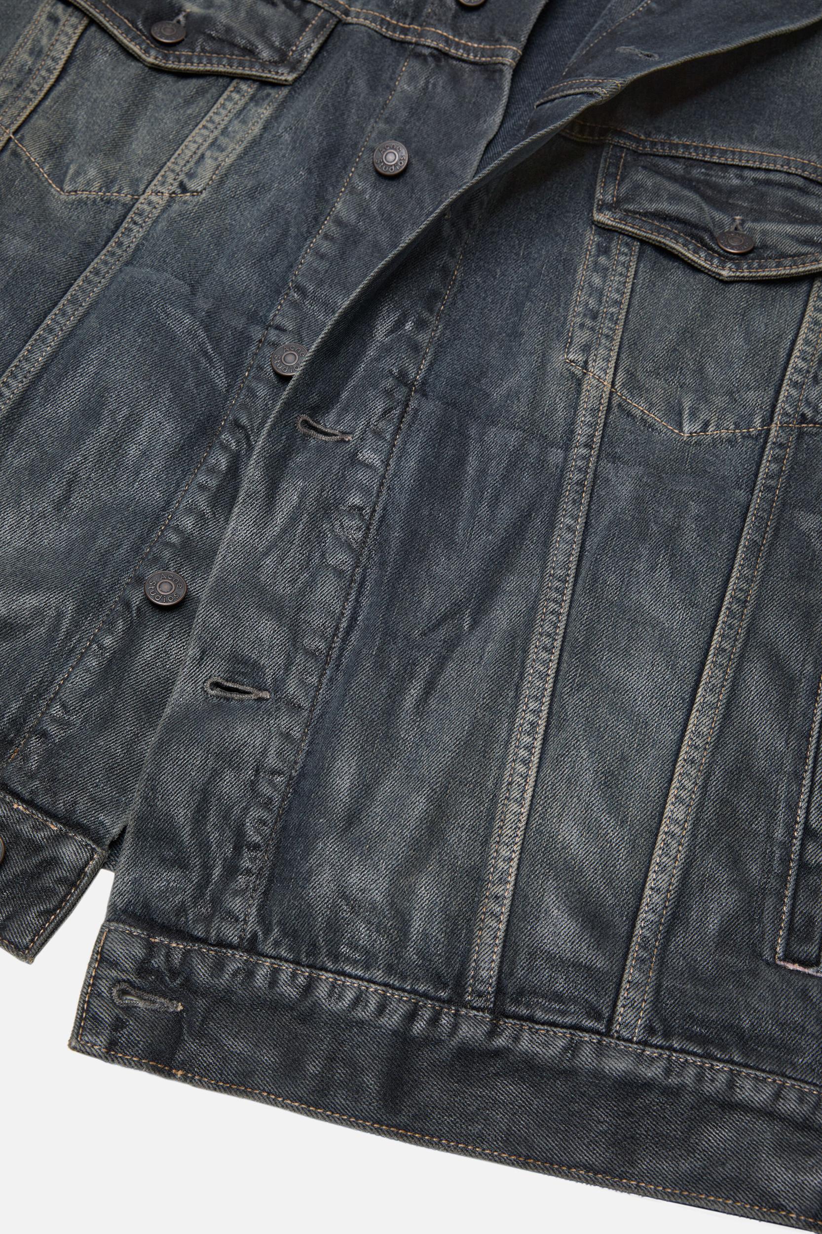 Denim jacket with hood Product Image