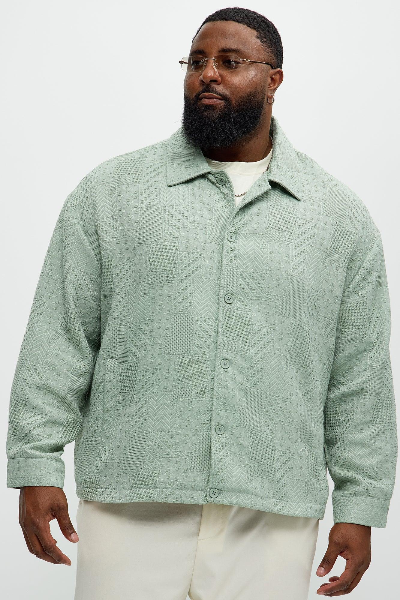 Meknes Jacquard Pattern Jacket - Sage Product Image