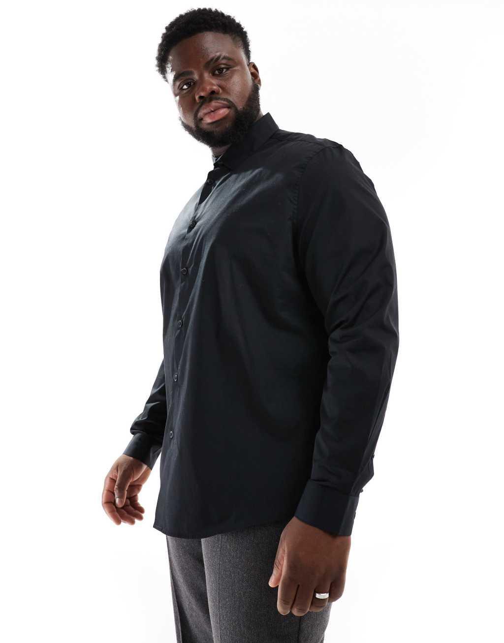 ASOS DESIGN regular shirt in black Product Image