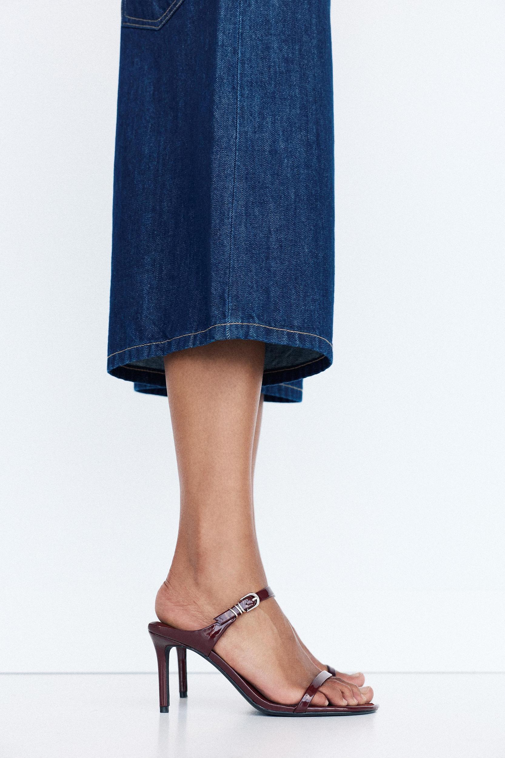 Faux patent leather heeled sandals Product Image