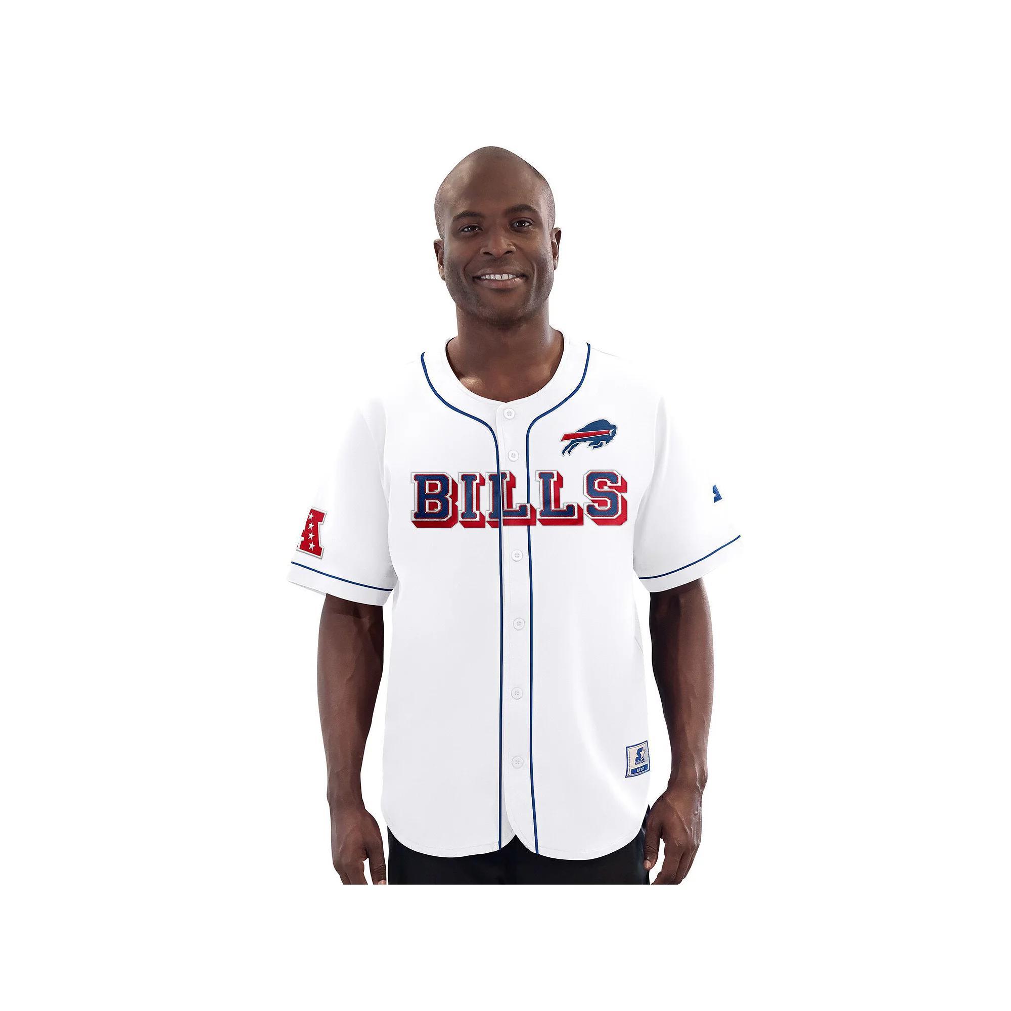 Men's Starter White Buffalo Bills Relay Full-Button Baseball Jersey,  Product Image
