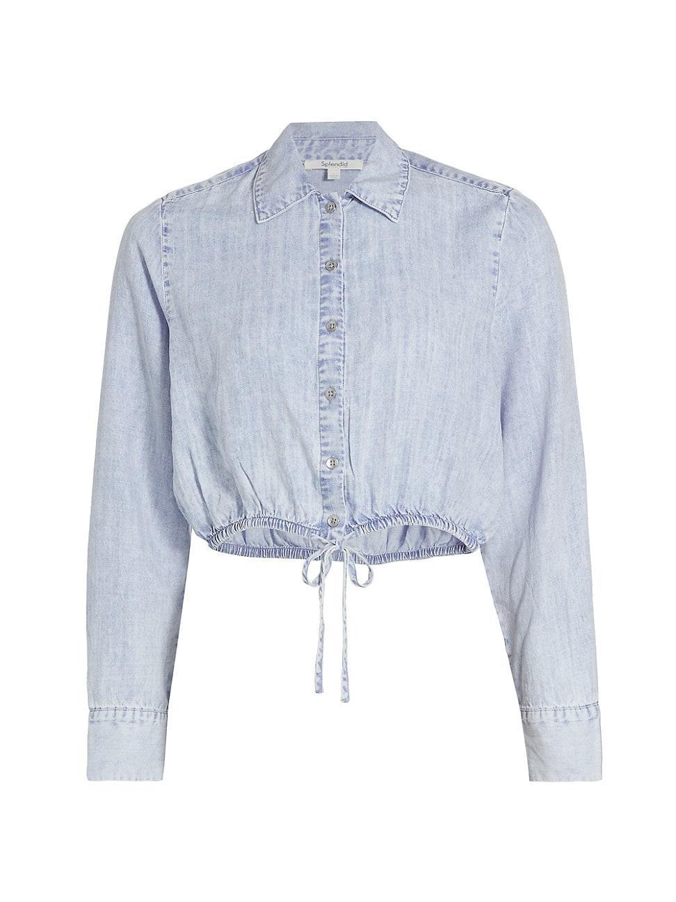 Womens Dillon Denim Crop Blouse Product Image