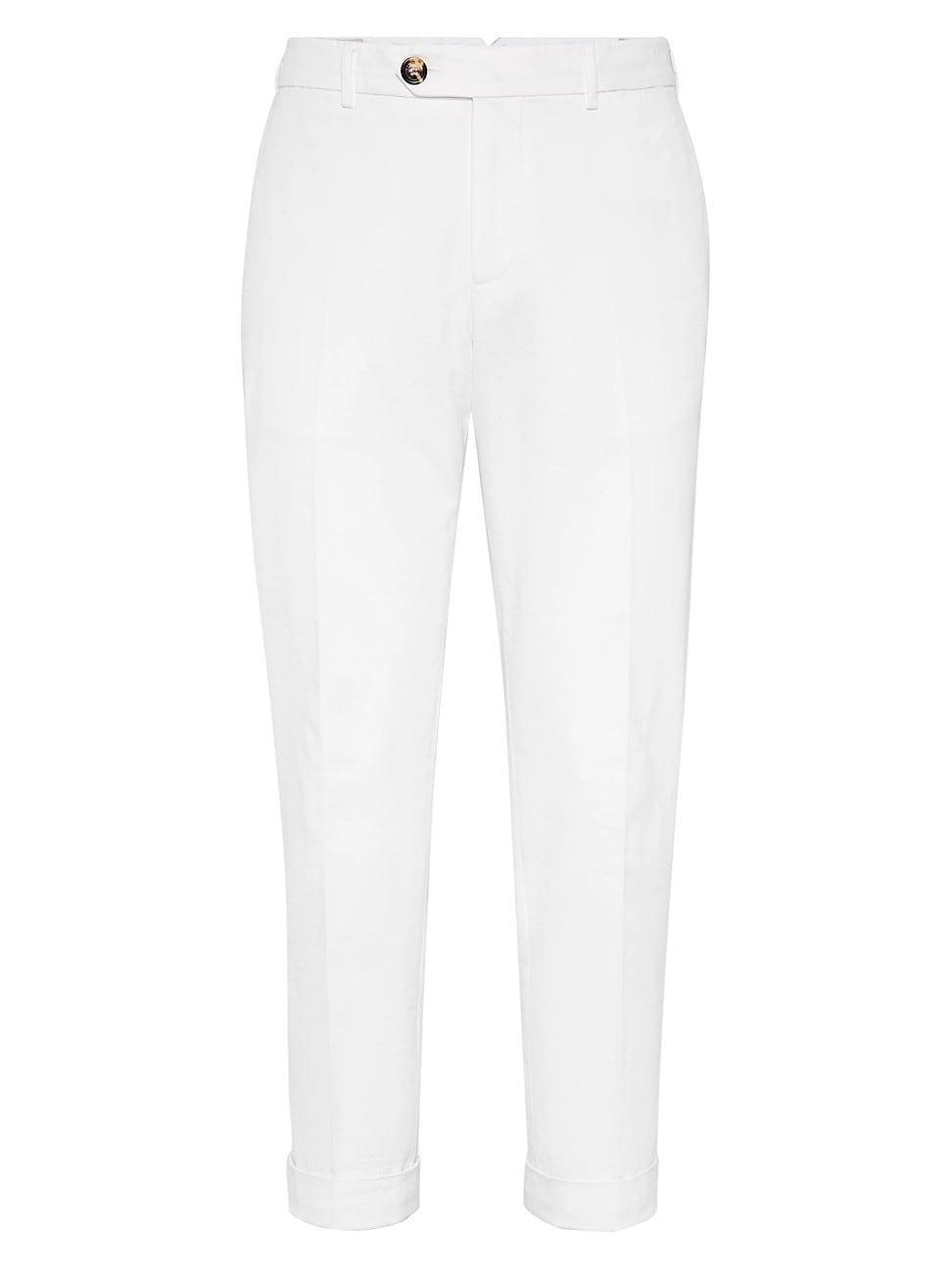 Mens Garment Dyed Italian Fit Trousers in Twisted Cotton Gabardine Product Image