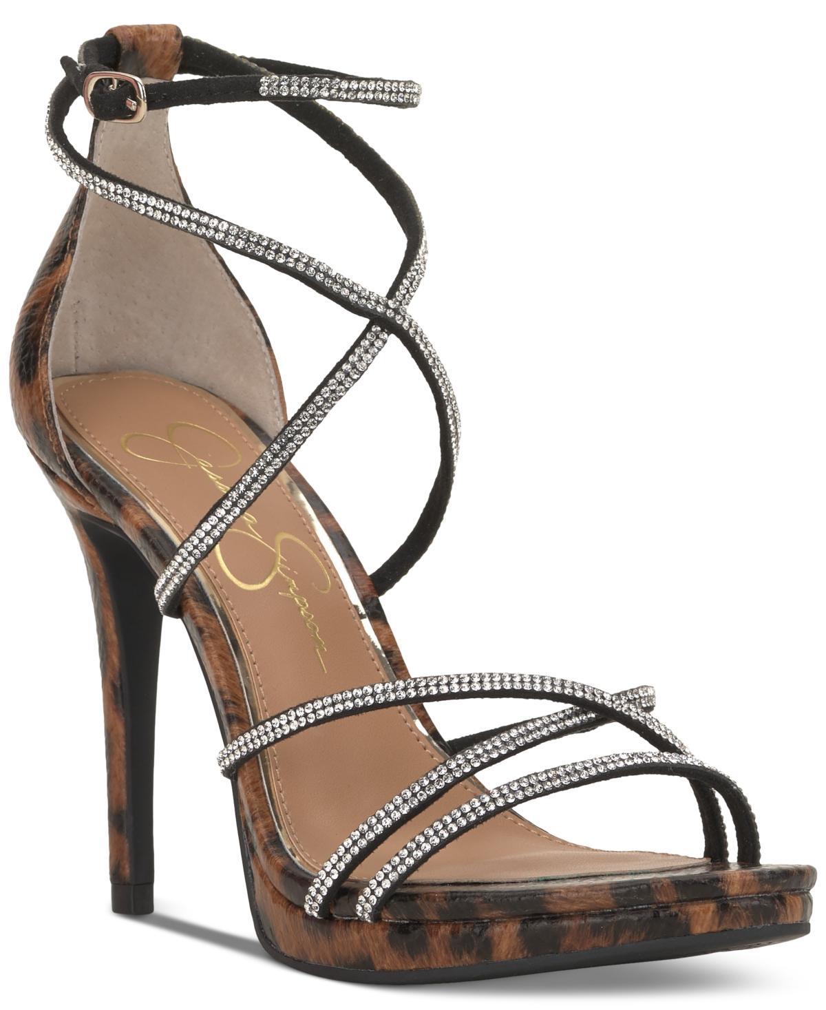 Jessica Simpson Jaeya Metallic Rhinestone Strappy Dress Sandals Product Image