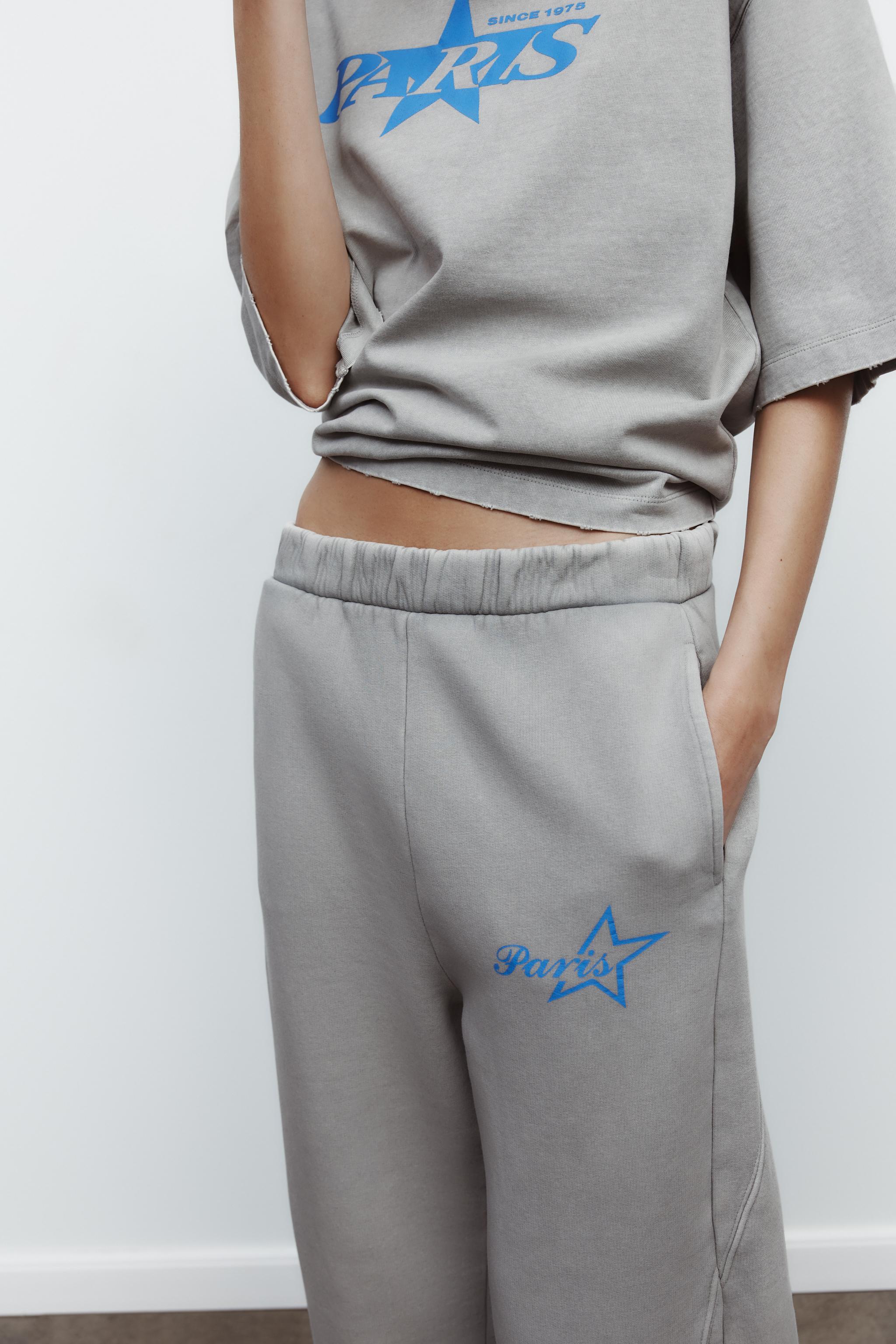 WASHED EFFECT TEXT DETAIL SWEATPANTS Product Image