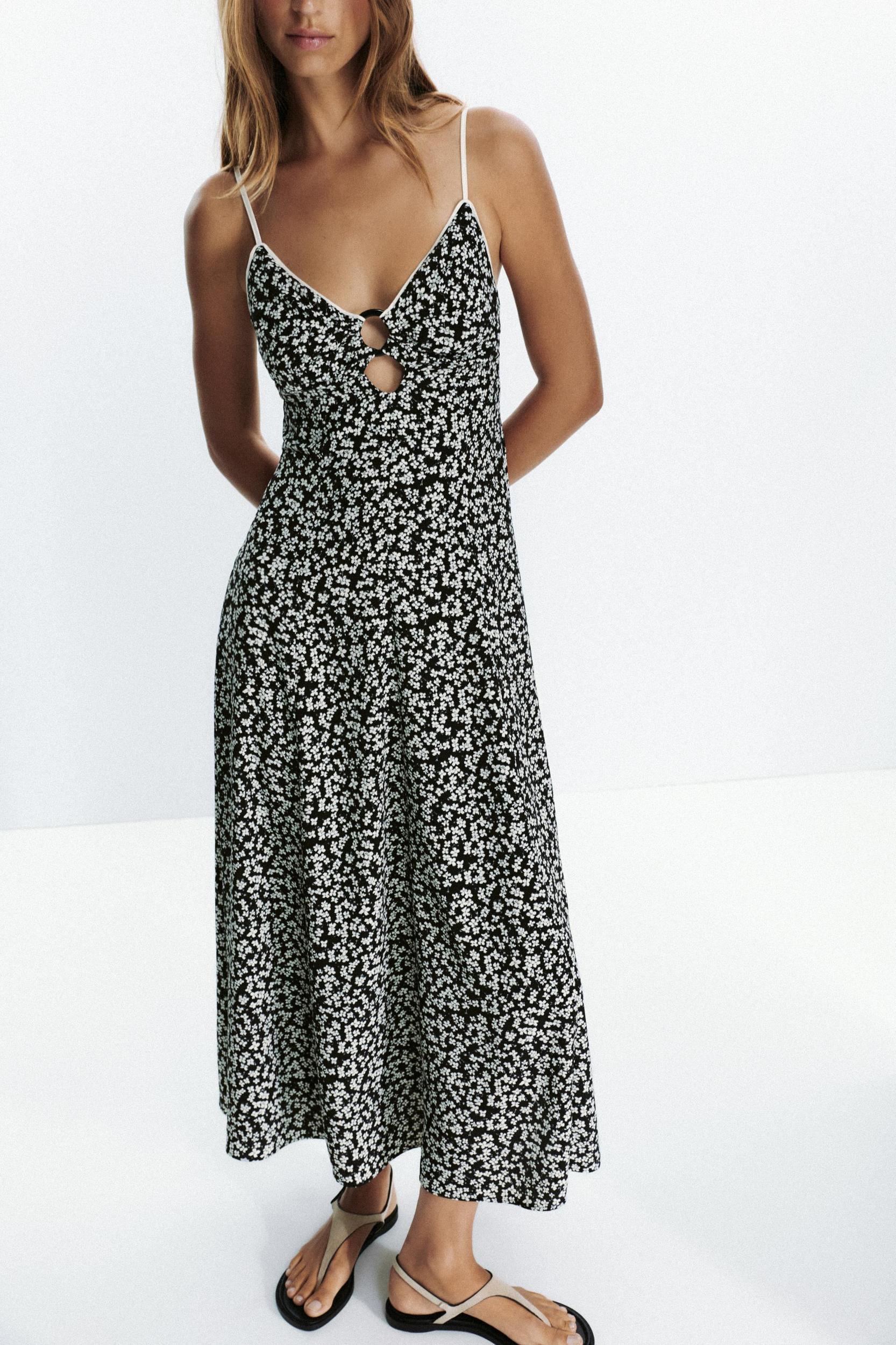 FLORAL PRINT MIDI DRESS Product Image