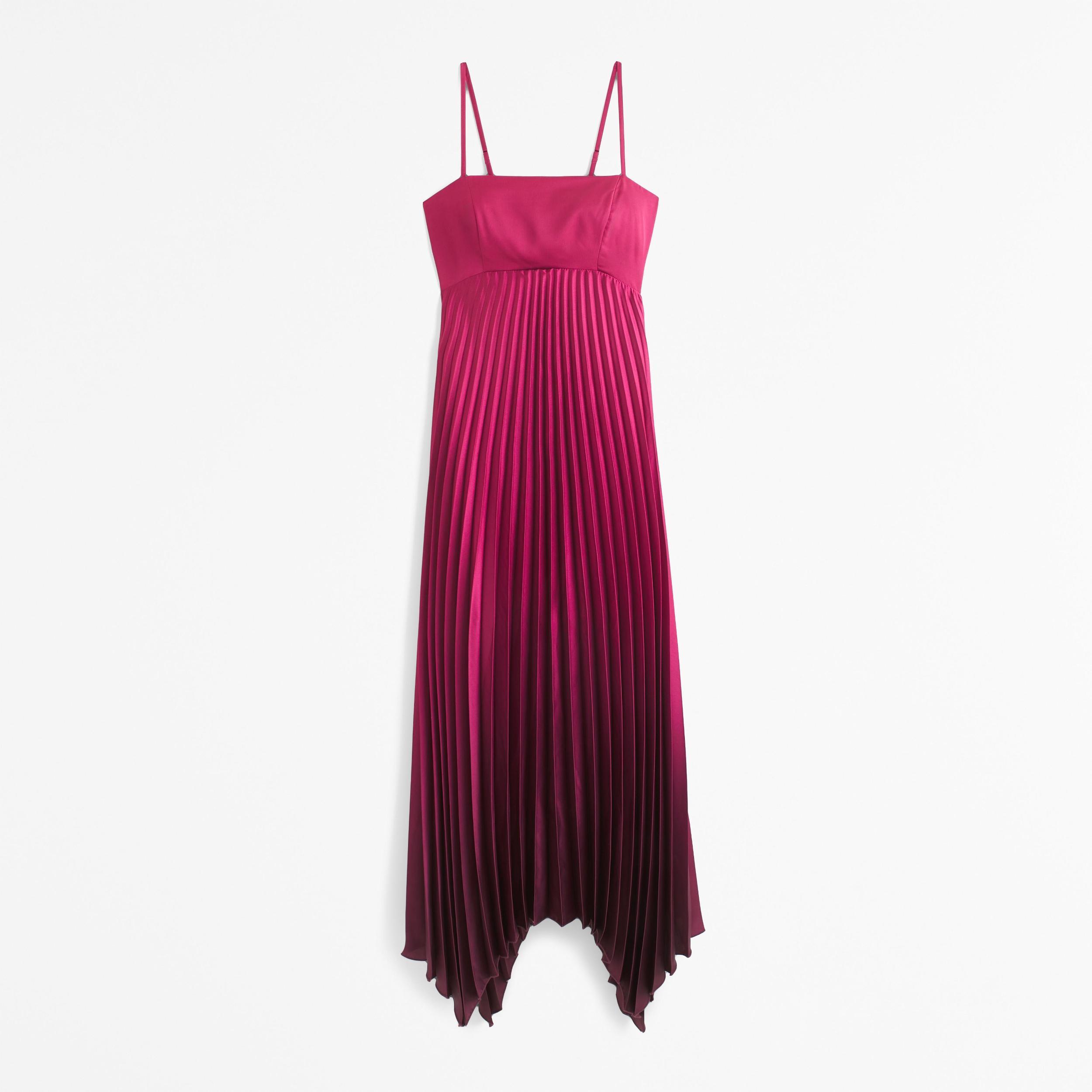 The A&F Giselle Clasp-Back Pleated Midi Dress Product Image