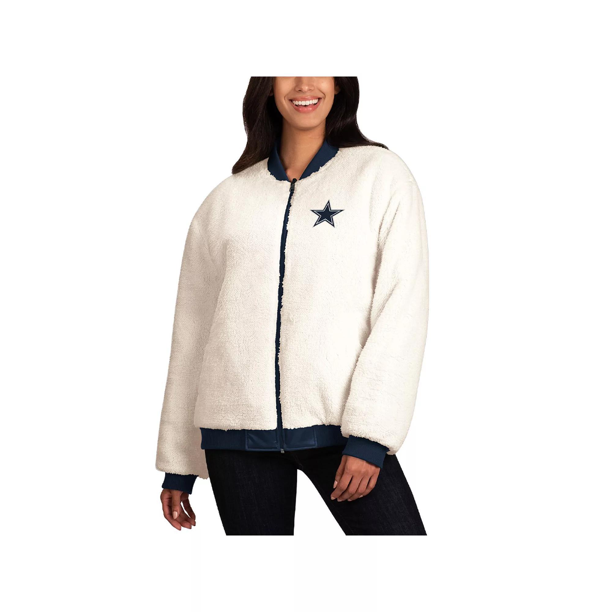 Women's G-III 4Her by Carl Banks Oatmeal/Navy Dallas Cowboys Switchback Reversible Full-Zip Jacket,  Product Image