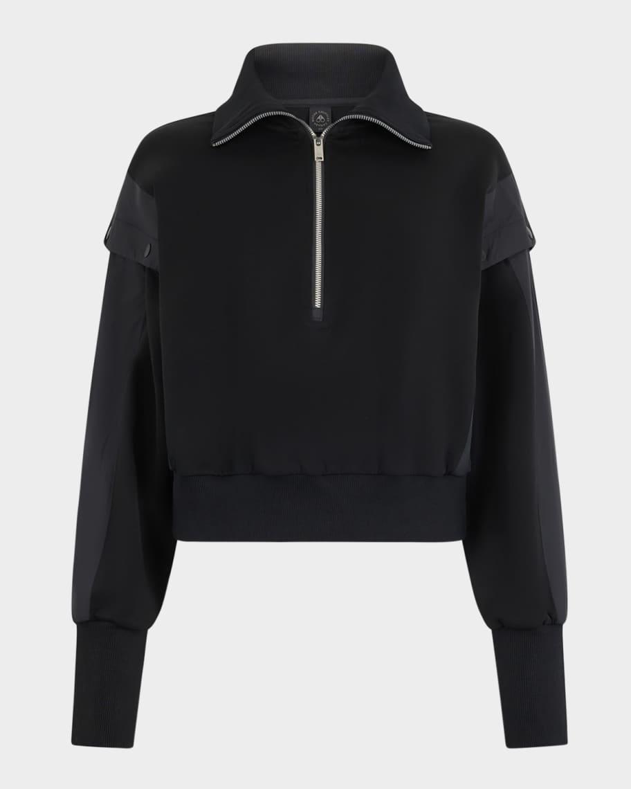 Mixed-Media Half-Zip Sweatshirt Product Image