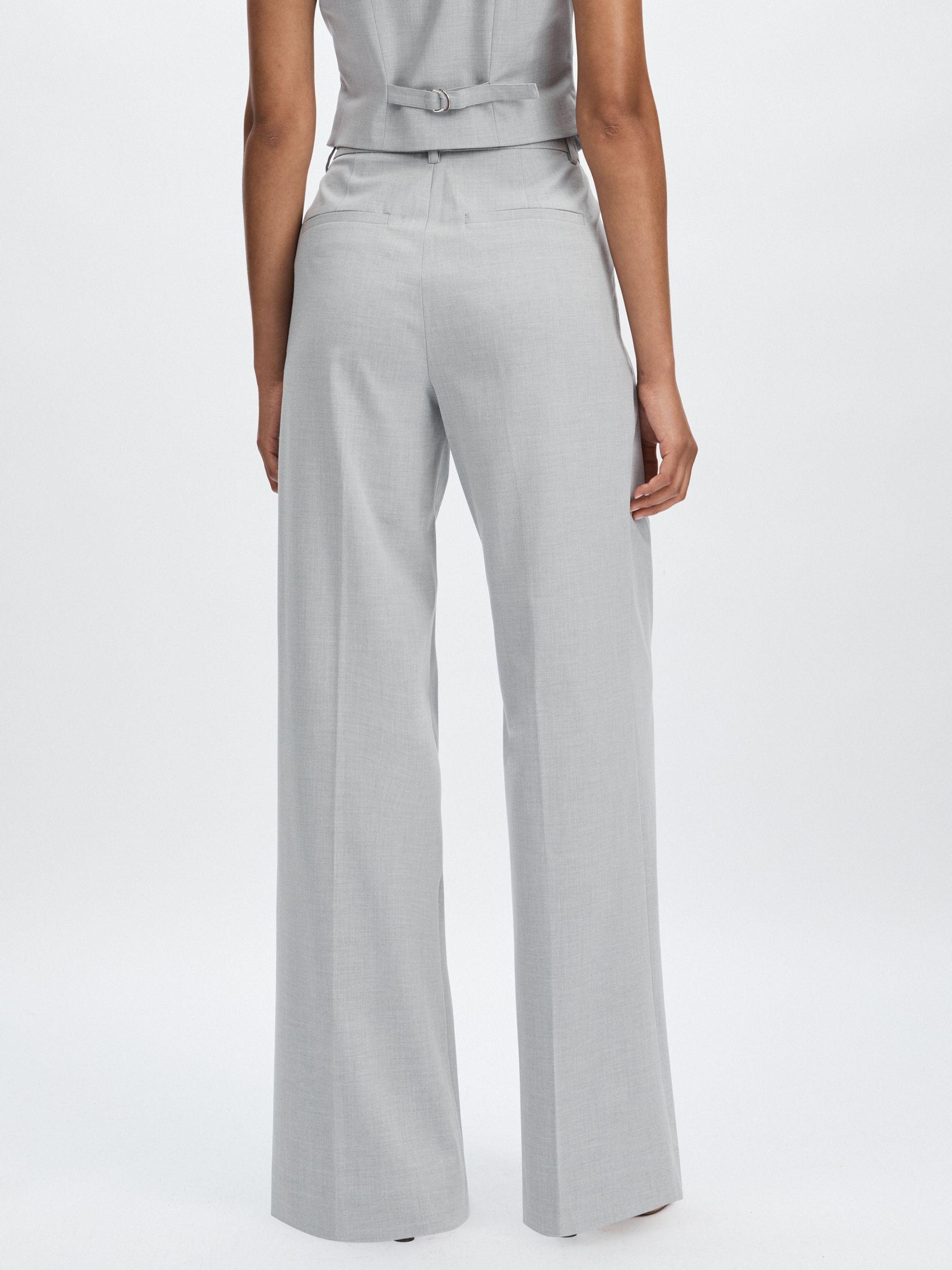 Good American Pleated Sharkskin Suit Trousers in Grey Product Image