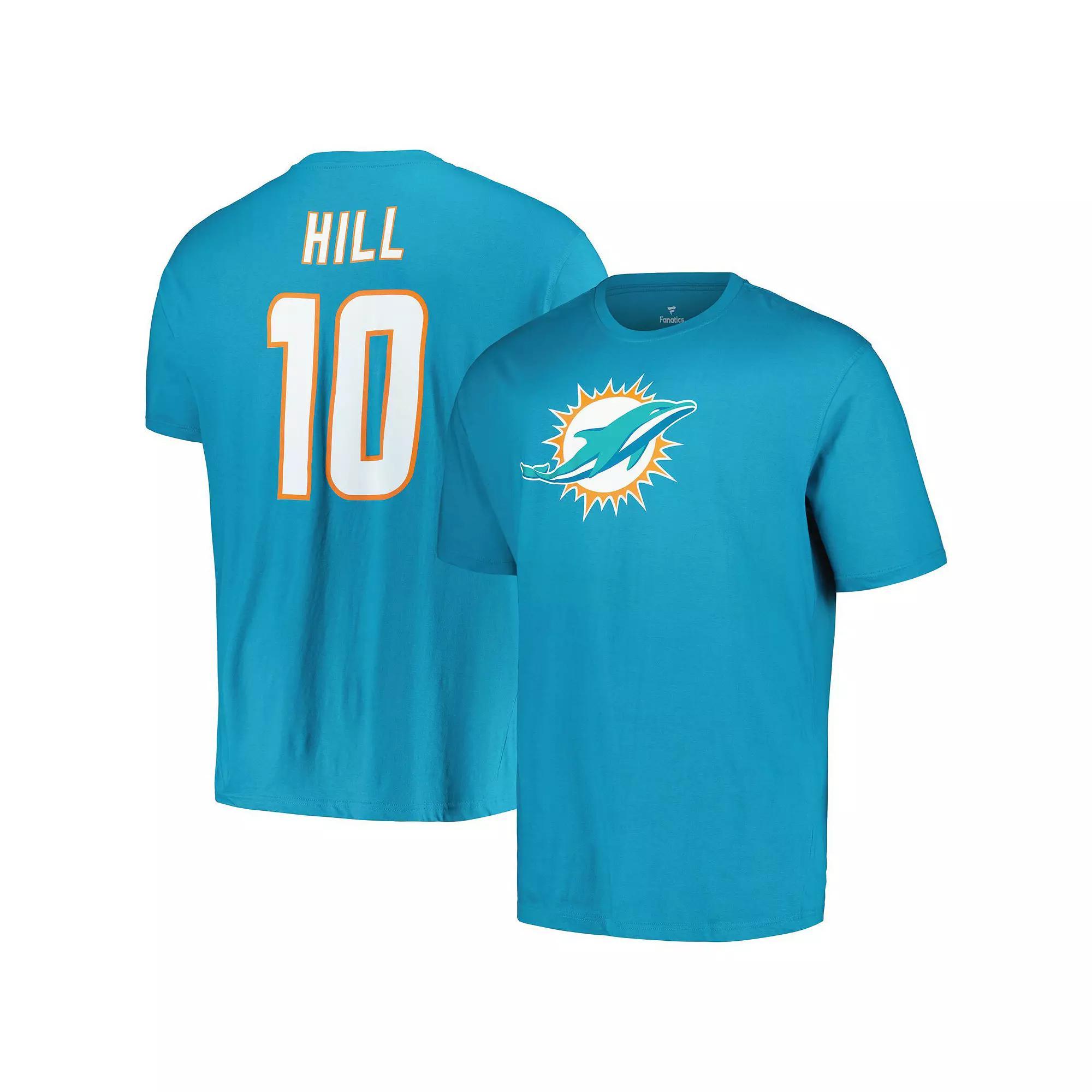Men's Fanatics Branded Tyreek Hill Aqua Miami Dolphins Big & Tall Player Name & Number T-Shirt,  Product Image