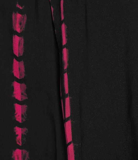 Calessa Plus Size Embroidered Tie-Dye Patchwork Print Crew Neck 3/4 Sleeve Tunic Product Image