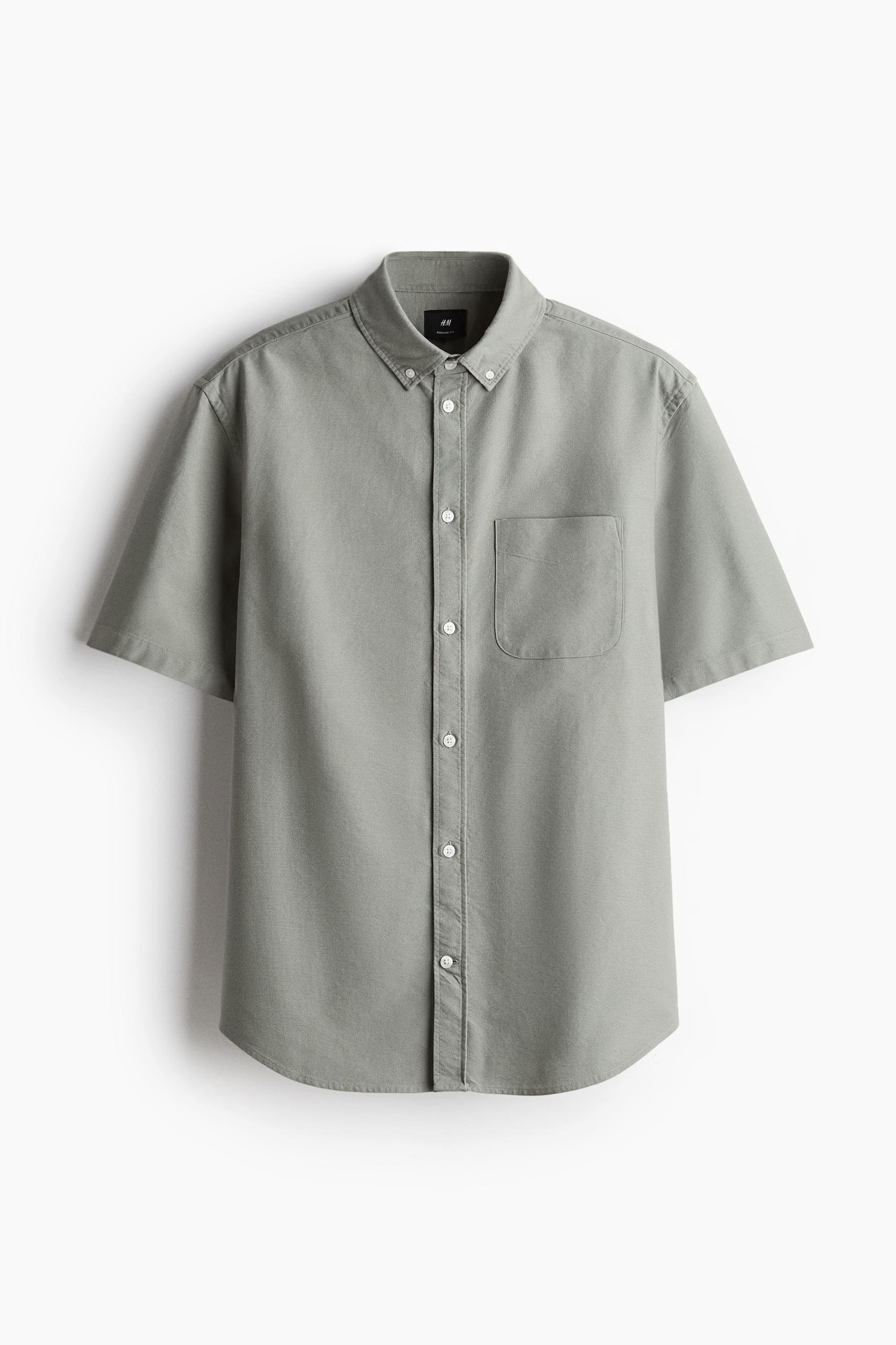 Regular-Fit Short-Sleeved Oxford Shirt Product Image