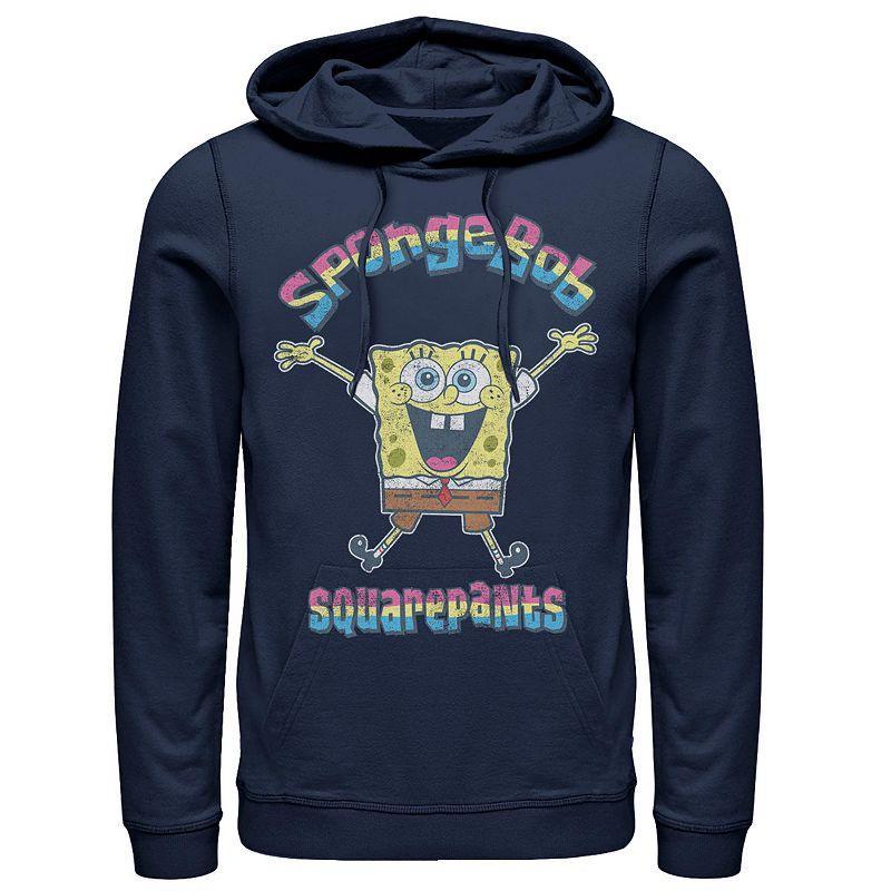 Men's Nickelodeon SpongeBob SquarePants Rainbow Logo Hoodie, Size: Large, Blue Product Image