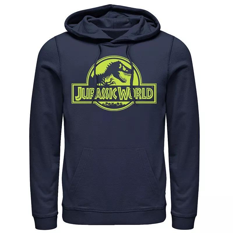 Men's Jurassic World Neon Green Classic Logo Pullover Graphic Hoodie,  Product Image