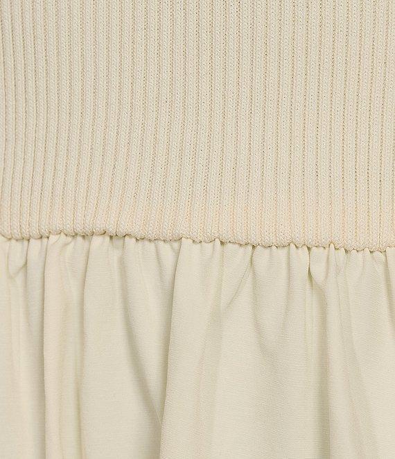 Every Mixed Media Round Neck Sleeveless Midi A-Line Dress Product Image