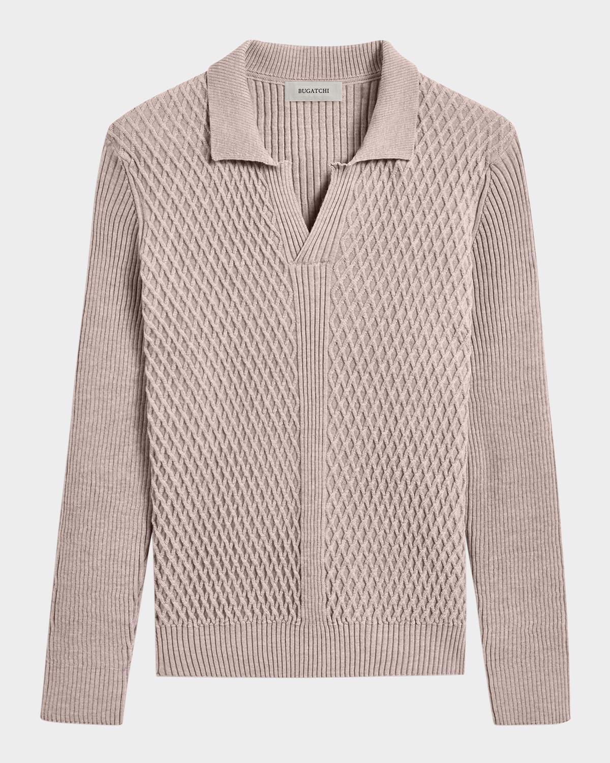 Mens Ribbed Wool Johnny Collar Sweater Product Image