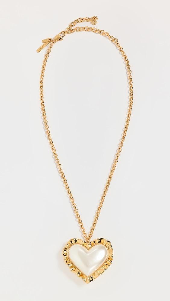 Lele Sadoughi Heart Ruffle Pendant Necklace | Shopbop Product Image