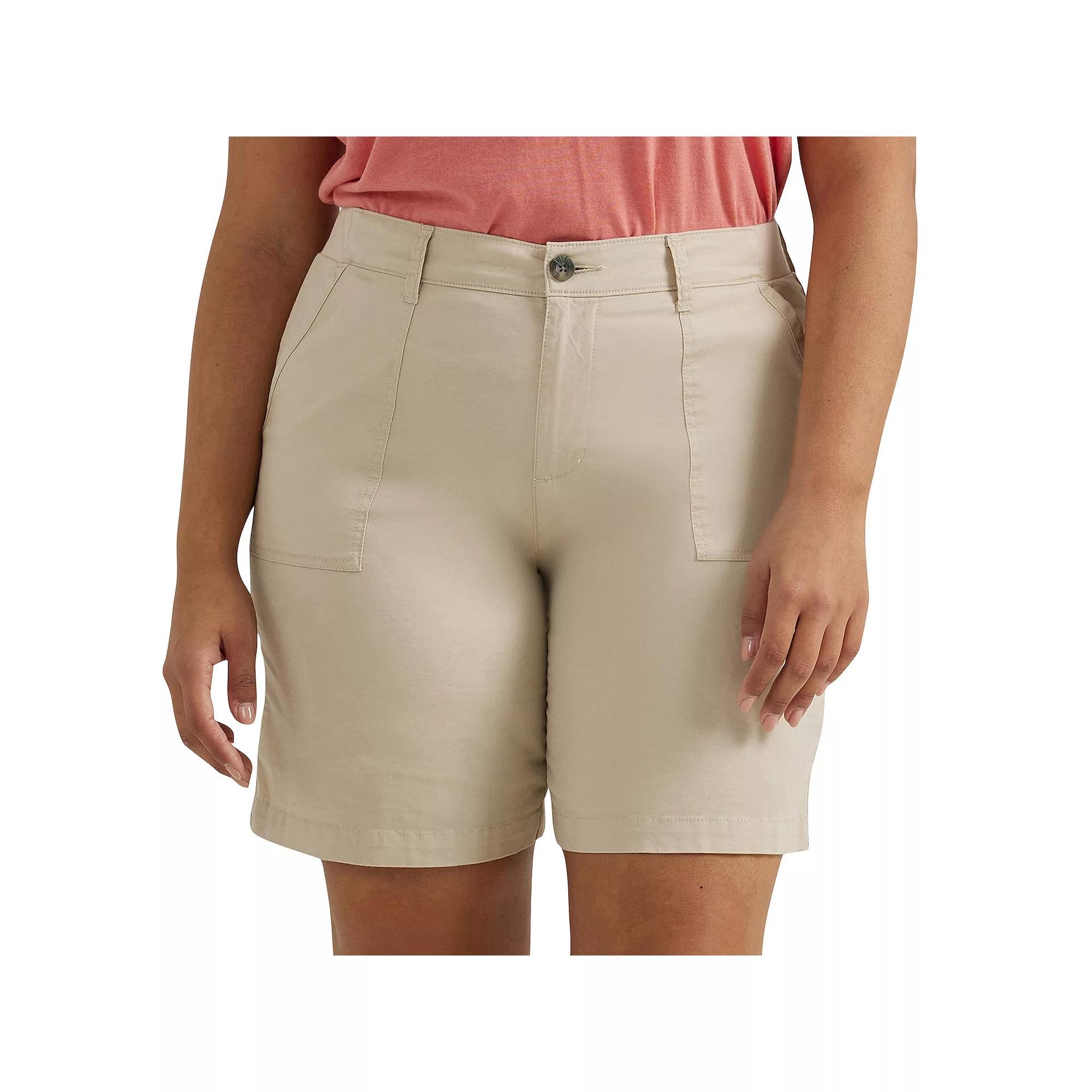 Plus Size Lee FLEX TO GO Utility Bermuda Shorts, Women's, Size: 24 W, Greige Product Image