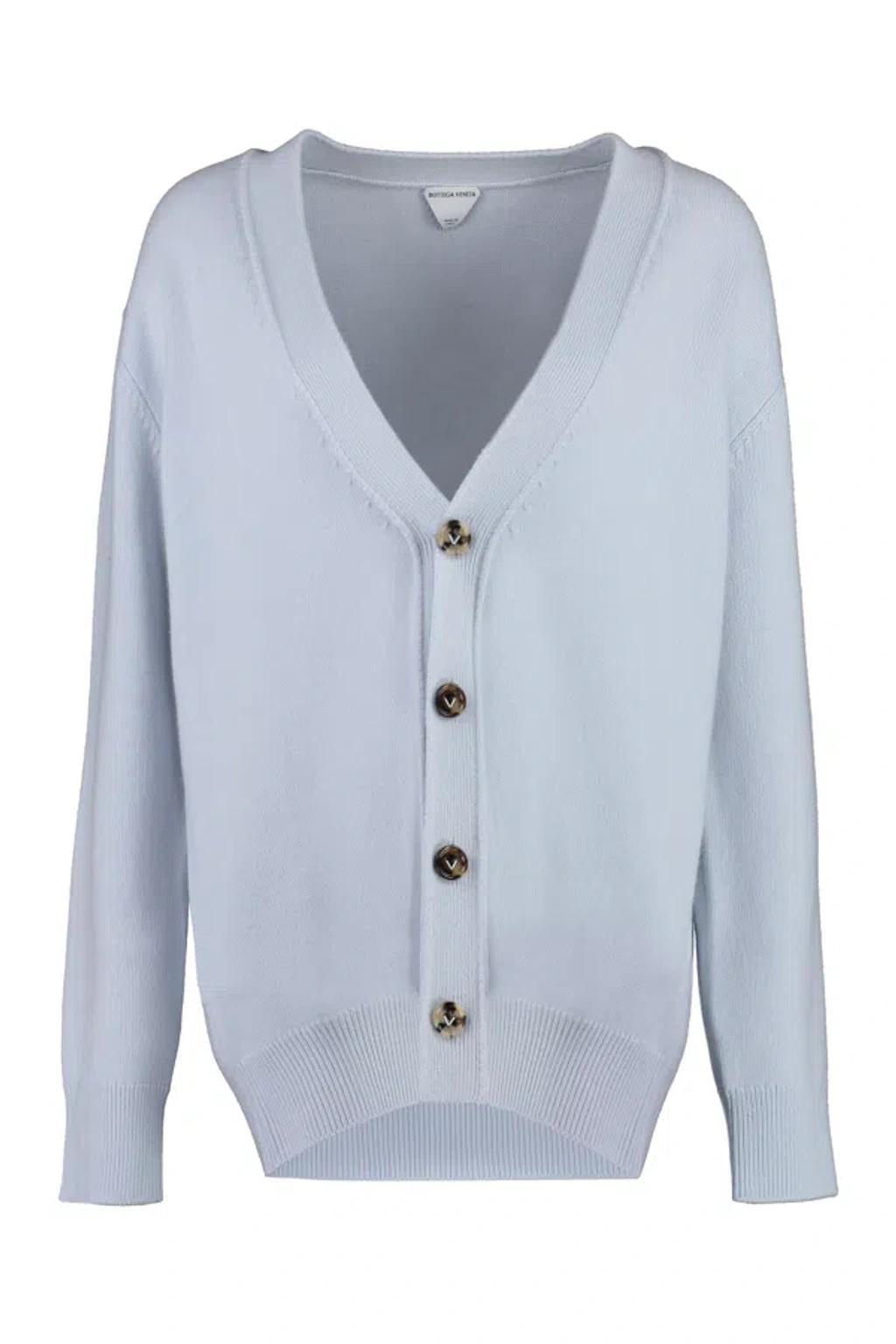 BOTTEGA VENETA Cashmere Cardigan In Blue Product Image