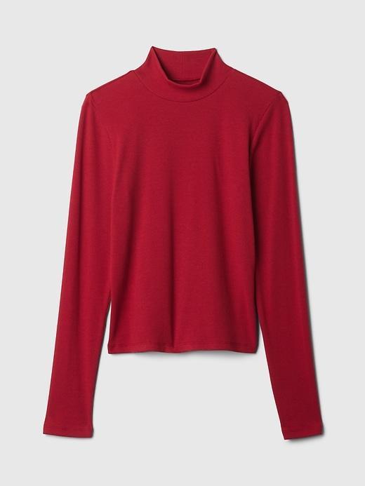 Modern Rib Cropped Mockneck Shirt Product Image