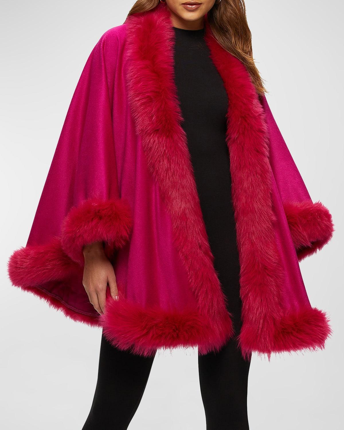 Cashmere Cape With Toscana Shearling Lamb Trim Product Image