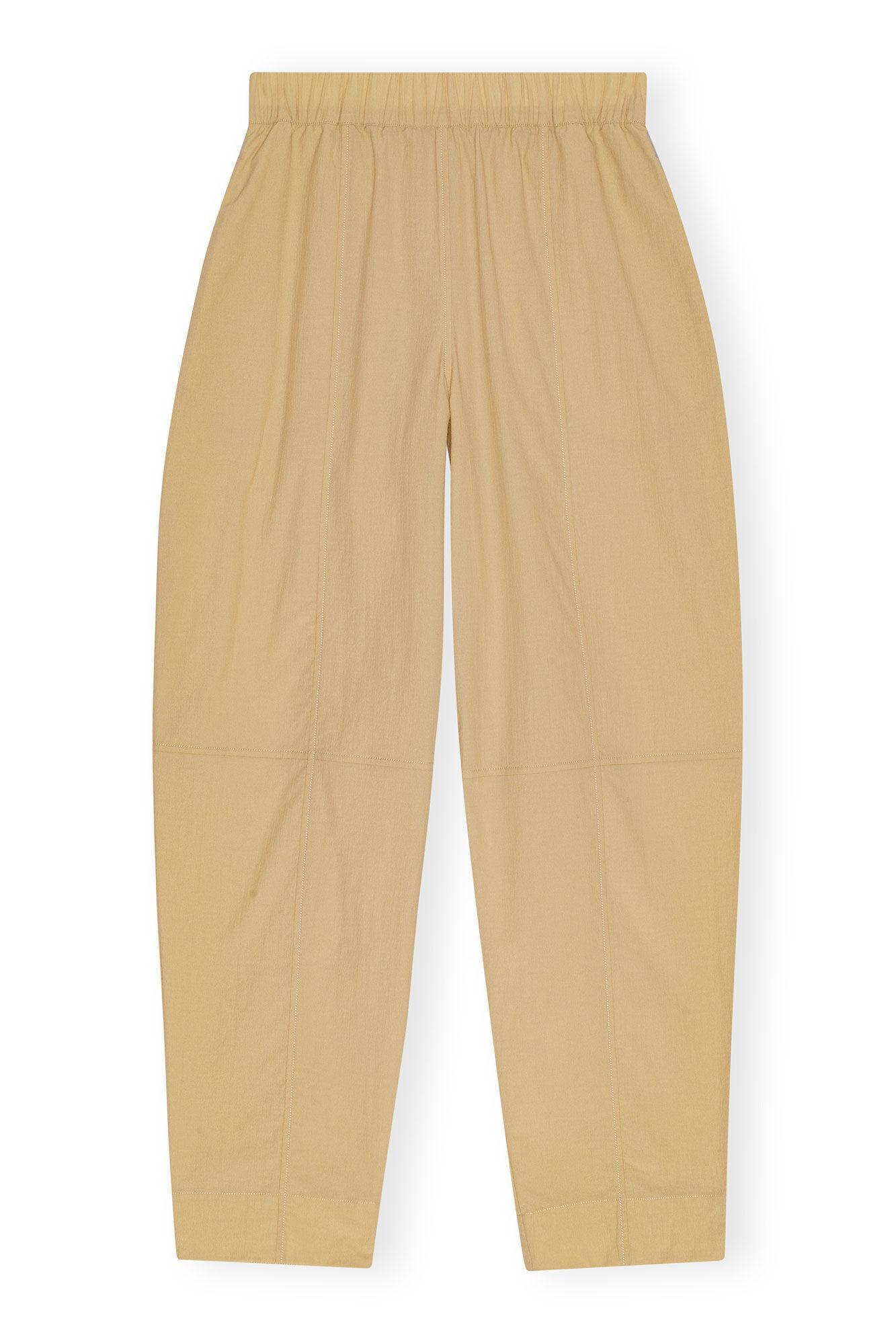 Beige Elasticated Curve Trousers Product Image