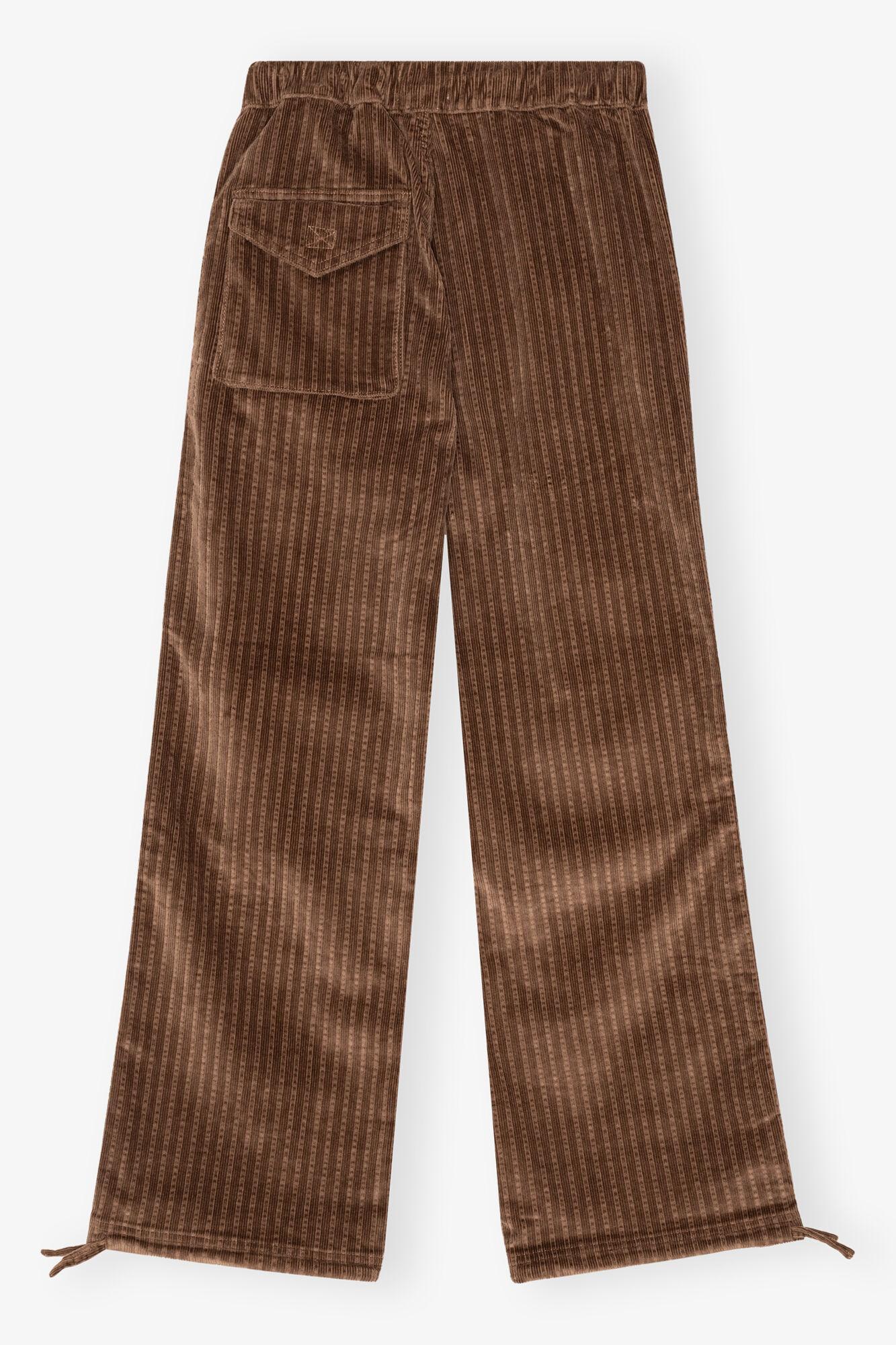 Brown Corduroy Drawstring Pants Product Image