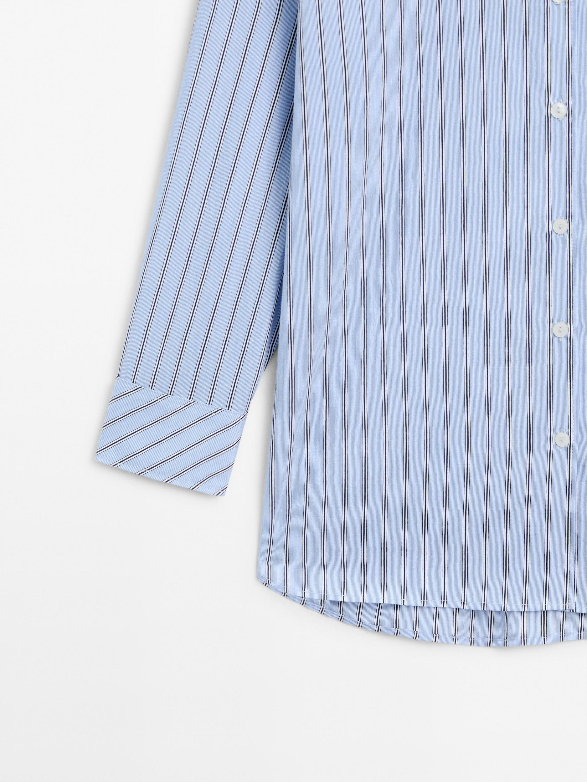 Striped cotton blend shirt Product Image