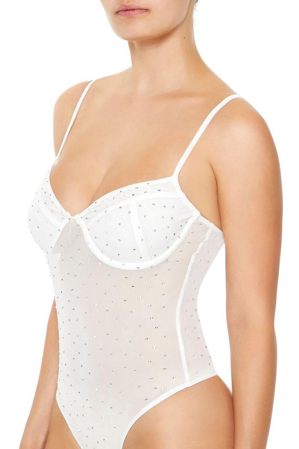 Rhinestone Mesh Thong Bodysuit | Forever 21 Product Image