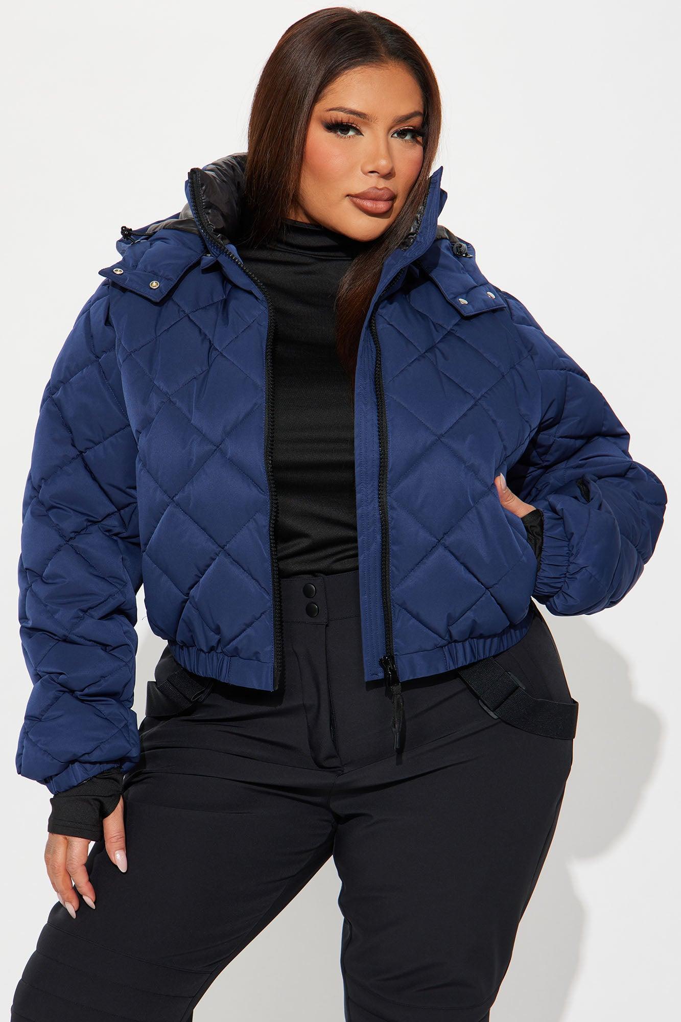 Snow Days Quilted Puffer Jacket - Navy Product Image