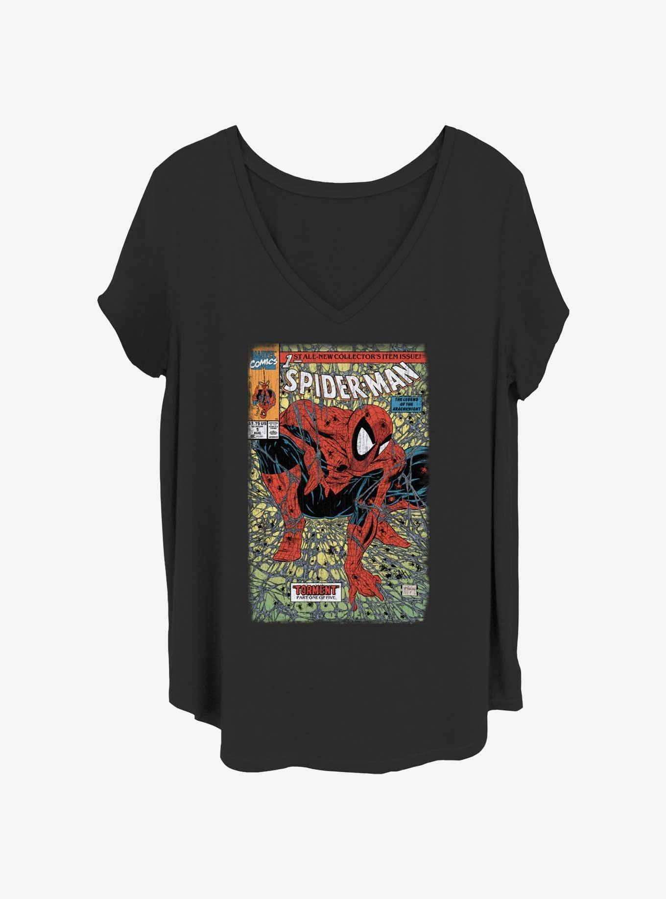 Marvel Spider-Man Spider Torment Comic Cover Girls T-Shirt Plus Size Product Image