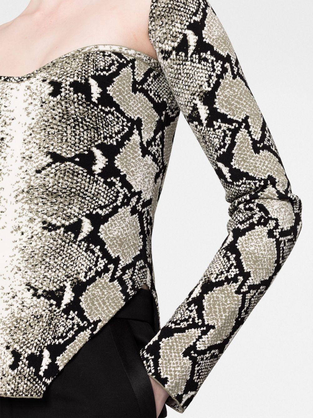 KHAITE Maddy Snake-print Top In Grey Product Image