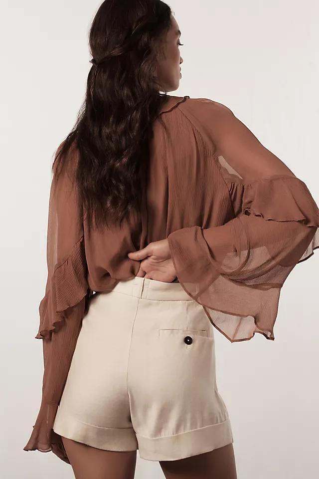 The Avery Pleated Trouser Shorts by Maeve: Cuffed Edition Product Image