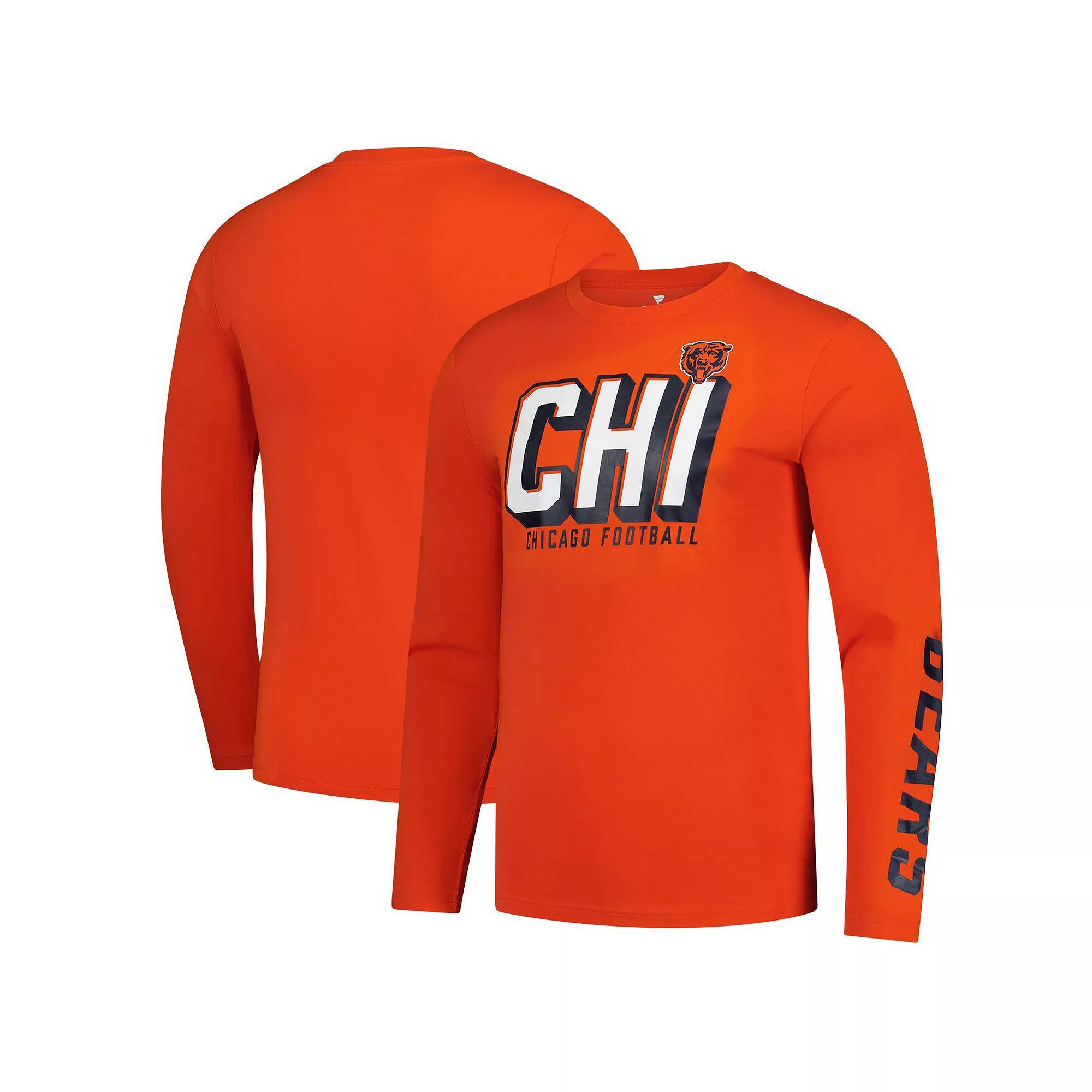 Men's Fanatics Orange Chicago Bears Long Sleeve T-Shirt,  Product Image