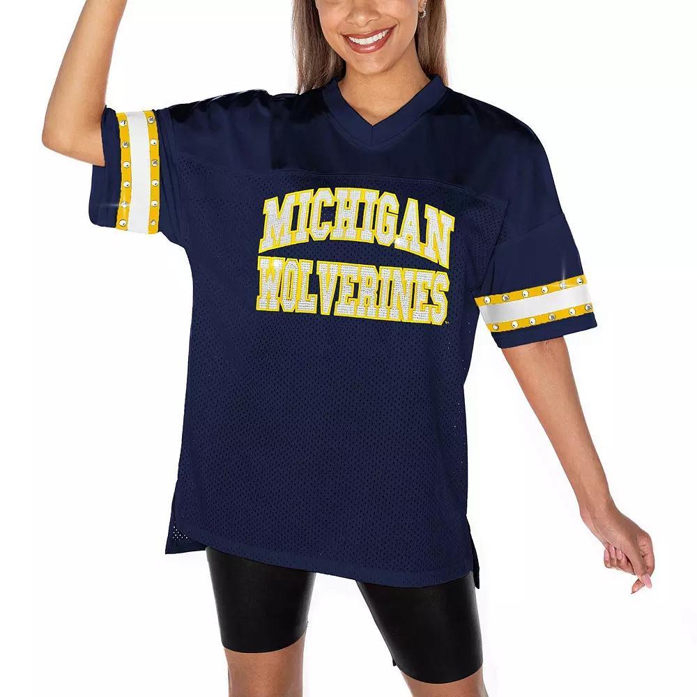 Women's Gameday Couture Navy Michigan Wolverines Until Kickoff Rhinestone Fashion T-Shirt, Size: XL, Blue Product Image