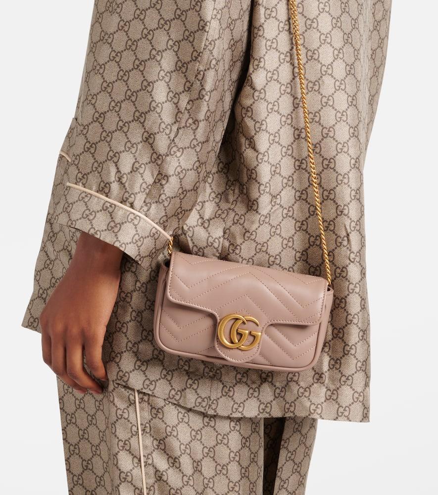 GUCCI Gg Marmont Super Mini Shoulder Bag In Beige Product Image