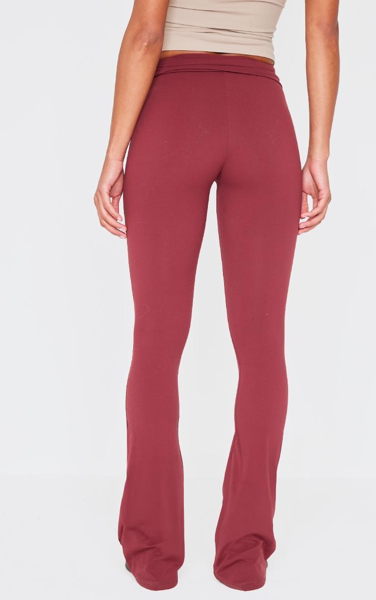 Burgundy Snatched Sculpt Foldover Pant Product Image