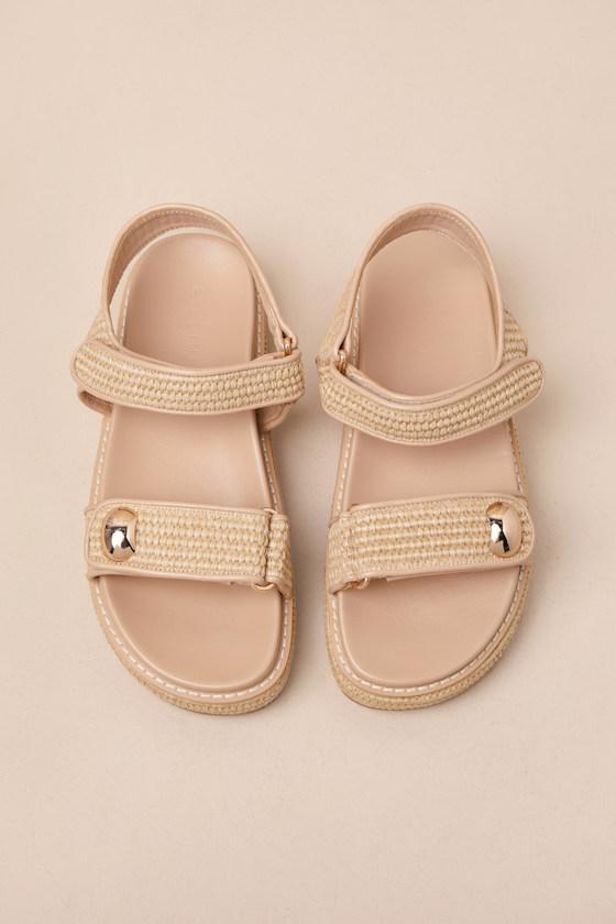 Porter Natural Raffia Flatform Sandals Product Image