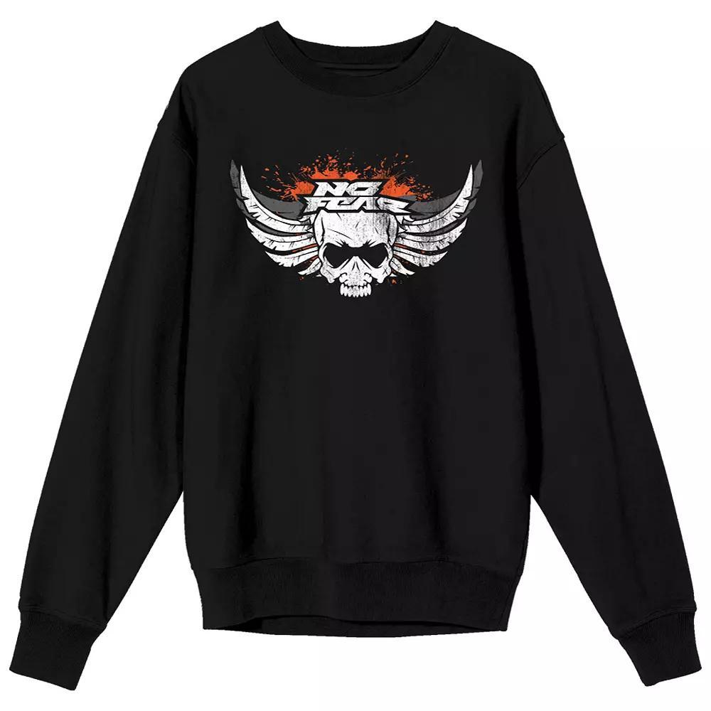 Men's No Fear Skull With Wing Long Sleeve Graphic Tee, Size: Large, Black Product Image