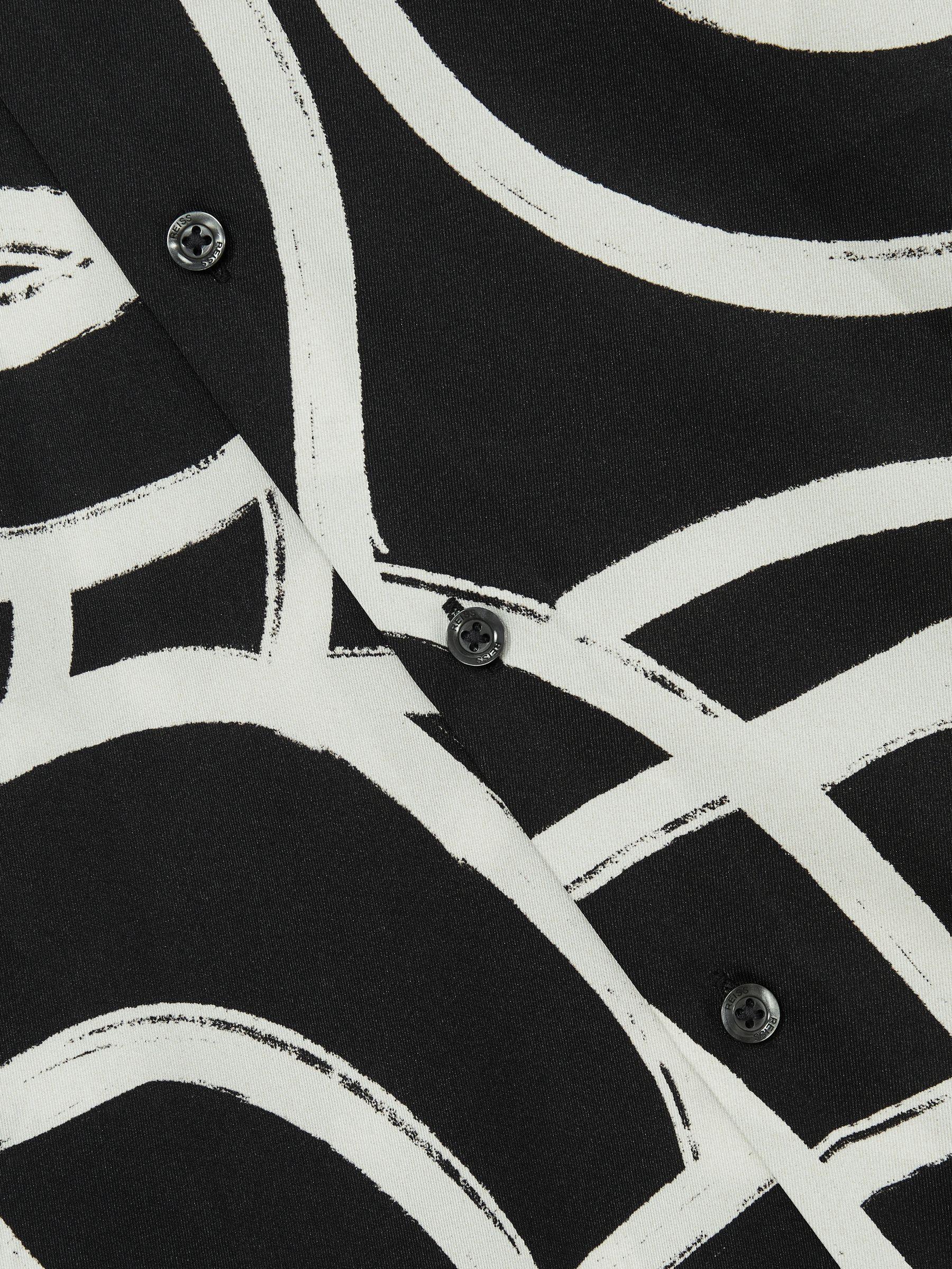 Abstract Painted Print Shirt in Black/White Product Image