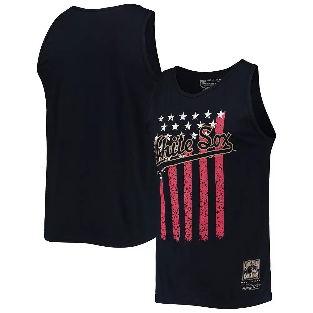 Men's Mitchell & Ness Navy Chicago White Sox Cooperstown Collection Stars and Stripes Tank Top,  Product Image
