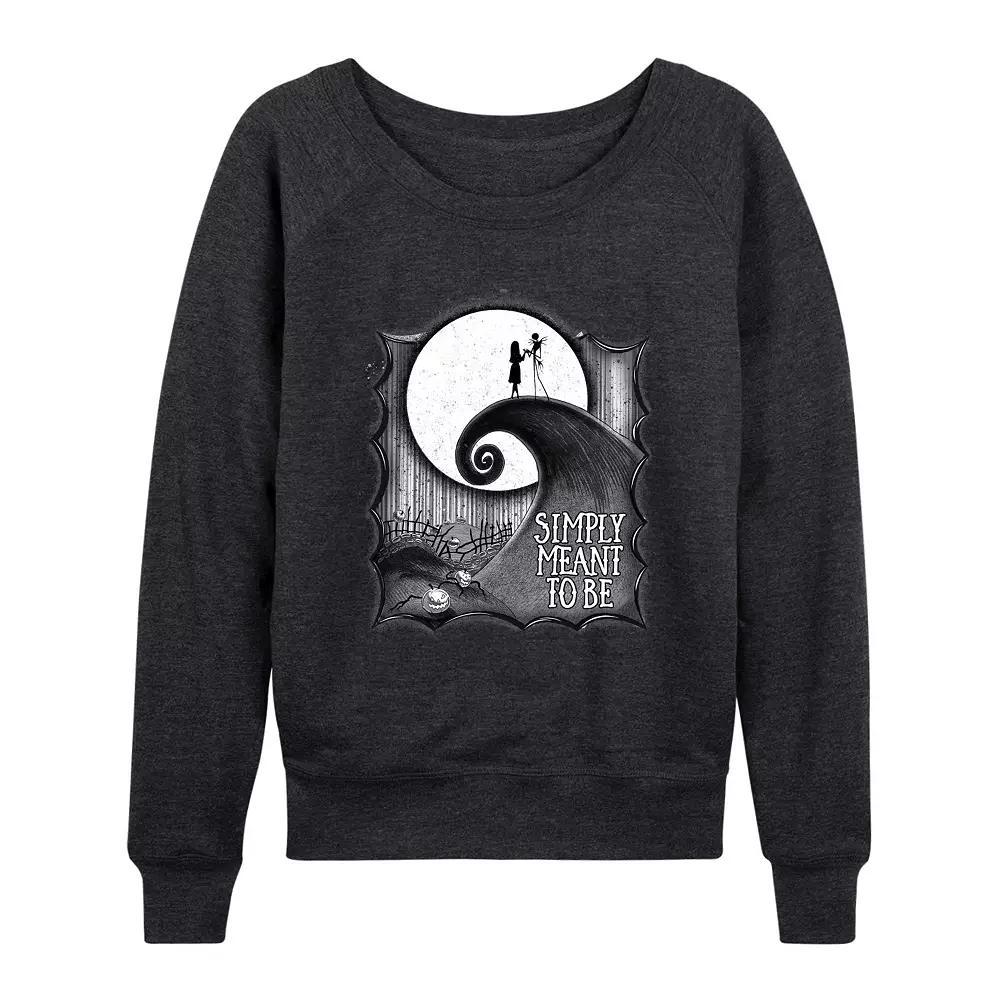 Disney's Nightmare Before Christmas Jack & Sally Women's Simply To Be French Terry Long Sleeve Tee,  Product Image