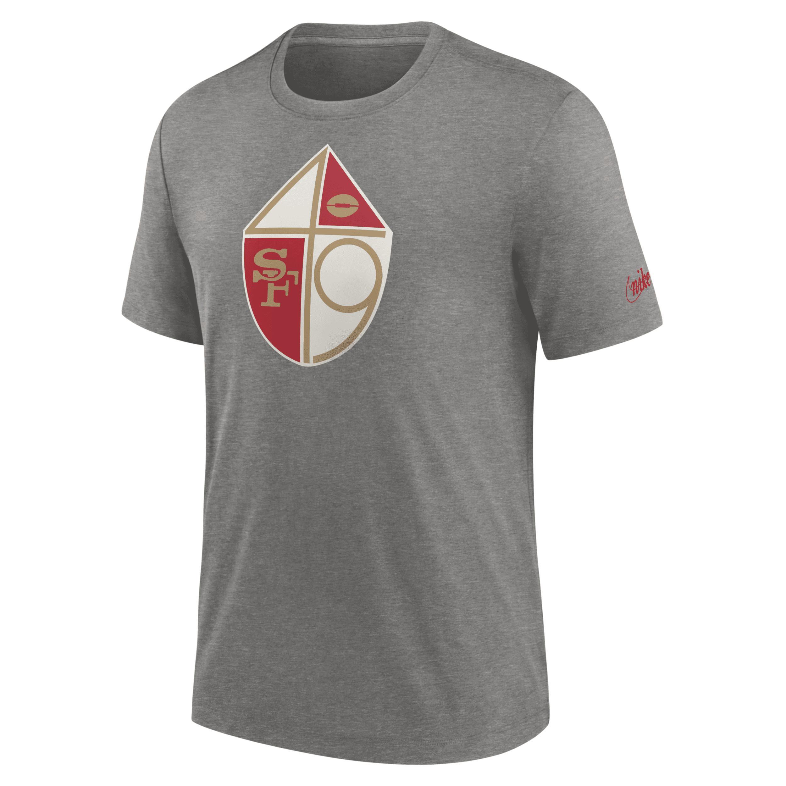 Mens Nike Heather Charcoal San Francisco 49ers Rewind Logo Tri-Blend T-Shirt Product Image