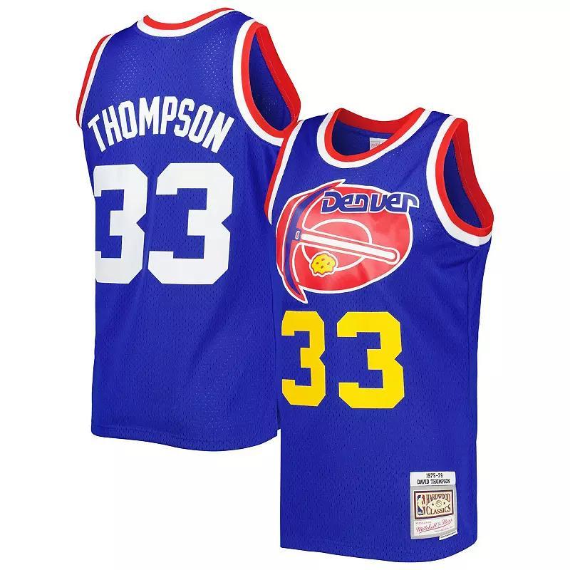 Men's Mitchell & Ness David Thompson Royal Royal Hardwood Classics 1975/76 Swingman Jersey,  Product Image