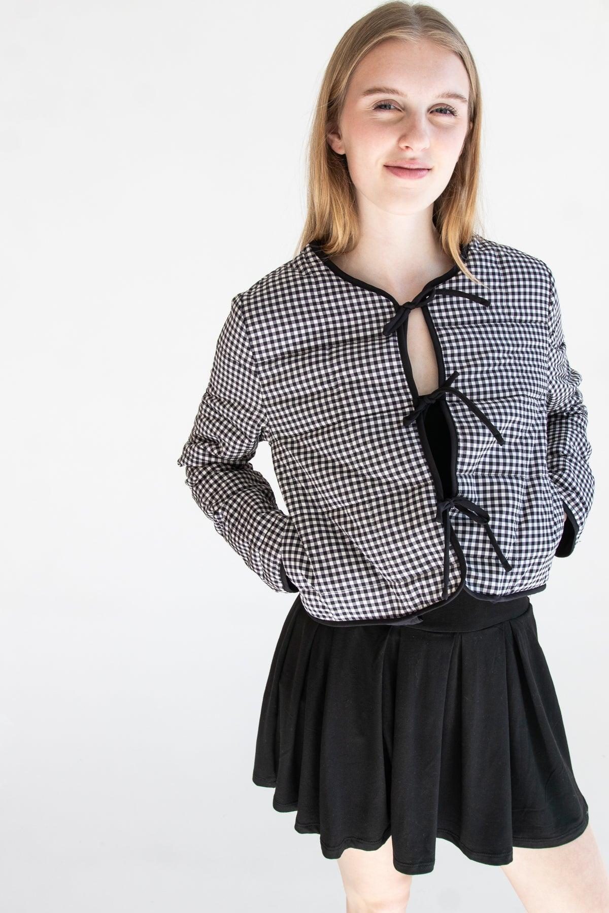 Tie Front Puff Jacket Product Image